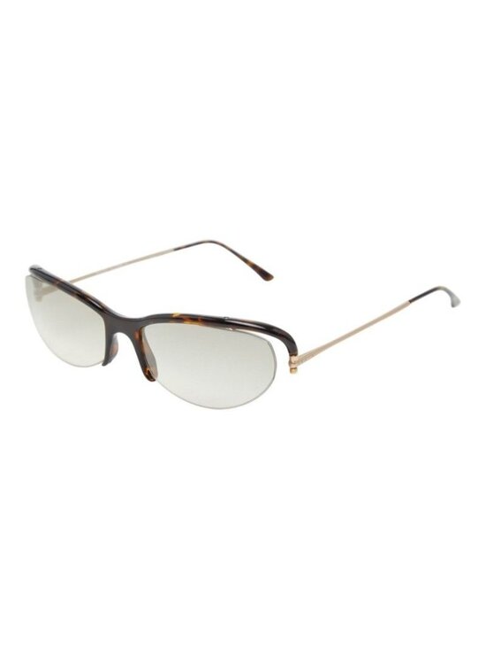 Prada Sunglasses Half Rim Gradient Lens Brown Acetate Metal 1- Eyewear
